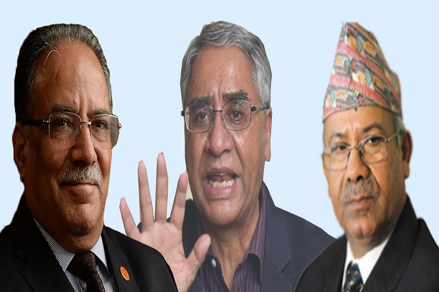 सत्ता गठबन्धनका पक्षमा मतदान गर्न देउवा, प्रचण्ड र माधव नेपालको अपिल